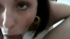 i watch this brunette suck and swollow my cum pov
