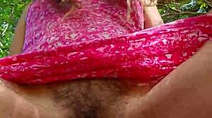 Pov close-up pee and masturbation on bike