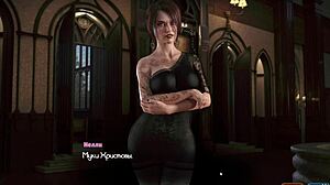 Pelacur dengan tetek besar semula jadi dalam threesome membongkok untuk seks doggystyle dengan kontol monster