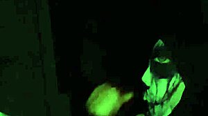 The cosplay masked snowbunny slurps and gags on that massive BBC deepthroat.