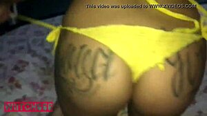 Amateur Brunette with Tattoo Gets Fucked by Pornstar