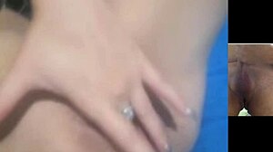 hornythickgirl masturbates solo in video call, showing her ass