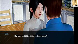 Amateur Girl with Small Tits Rides Cowgirl in Erotic Hentai Game