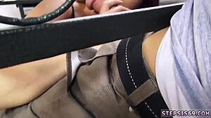 In the casting, the petite teen sucks her stepbro's banana eagerly