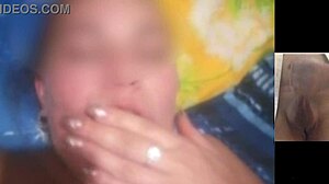 hornythickgirl masturbates solo in video call, showing her ass