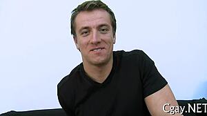 Detailed hardcore gay sex scene featuring intense fucking, sucking, and anal penetration between two men.