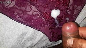 Masturbating with best friend's used lace panties in USA.