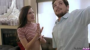 Babysitter takes deepthroat for a messy creampie