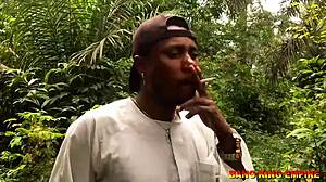 African pornstar bangs step mother hard on farm in 4K