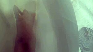 Sexy blonde teen masturbates in naughty shower fun