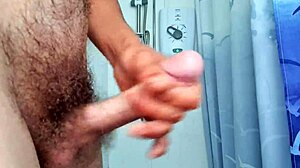 Young amateur caught jerking his monster cock right before exploding!