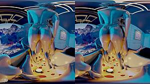 Claire and Ada grinding in Resident Evil parody pool