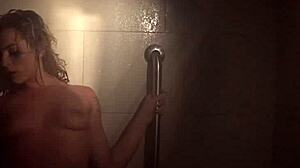 Sexy blonde teen masturbates in naughty shower fun