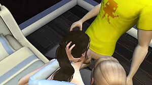 Hidden blowjob leads to threesome 😏