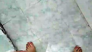 Amateur twink pees in shower with cute neighbors