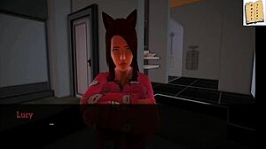 in my new family, the blonde and redhead play with small tits