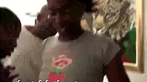 Hood bitch gets fucked by gangbangers!