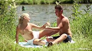 Blonde Cayla Lyons Fucked Hard by Lake