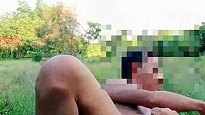 Myanmar gay twink naked outdoor solo anal play