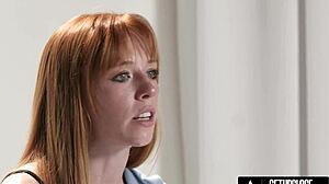 tiny 18+ teen redhead Madi Collins intense hitachi orgasm in full solo fingering scene