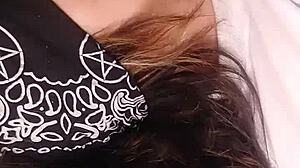 Who is giving this blindfolded blowjob to the old man?