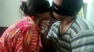 Hot Couple Kisses Passionately While Sucking Big Tits