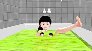 ここあ mostrando tudo no banho como uma verdadeira garota do banho