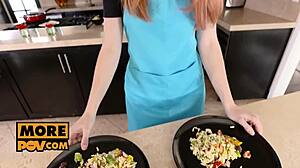 Intensely screwing the dirty-talking Spanish slut Amarna Miller in POV