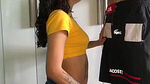 Brazilian babe gives sloppy blowjob