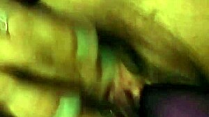 Latina girlfriend reaches squirting orgasm using big dildo