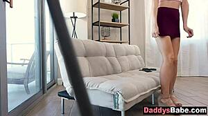 Slutty daughter blows step daddy hard!