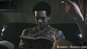 emo goth girl takes big cock anal doggystyle 😈