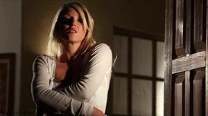 European babe rips clothes stripping