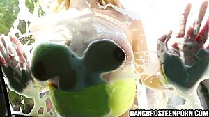 Sexy Teen Washing Sportscar, Teasing With Every Move. Is She Too Hot?