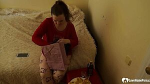 Hot Stepdaughter Enjoys Dildo Play for Intense Pleasure