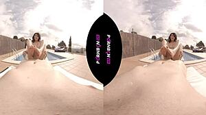 Nympho Latina Neighbor Seduces for Outdoor Poolside Fucking in VR POV