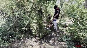 Caught a couple banging in public forest for a wild threesome.