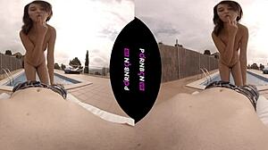 Nympho Latina Neighbor Seduces for Outdoor Poolside Fucking in VR POV