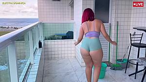 Naughty Maid In Shorts Drives Crazy!