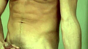 Straight Guy Wanking with Explosive Cumshot Finish