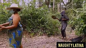 Bush Hardcore Action with Landlord's Wife Addicted to Doggy Sex