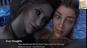 Rachael displays big tits and ass in swimsuit