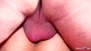 virgin stepdaughter, 18, deflowered by old german couple in a cute threesome