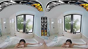 Quick bath fuck with Kiana Kumani in pov vr