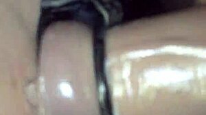 Amazing amateur fucks huge dildo