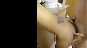 fucking in the kitchen with cumshot!