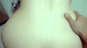 My wife bent over for a raw doggystyle creampie