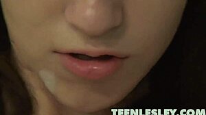 Teen Lesley Fingering Herself in Steamy Bathtime