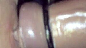 Amazing amateur fucks huge dildo