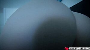 stepsiblings are 69ing on the couch as they hang out